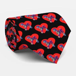 Airedale Terrier Chien Red Valentine's Day Cravate