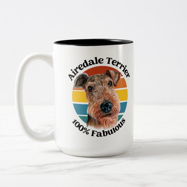 Airedale Terrier citation drôle Mug café deux tons (Gauche)