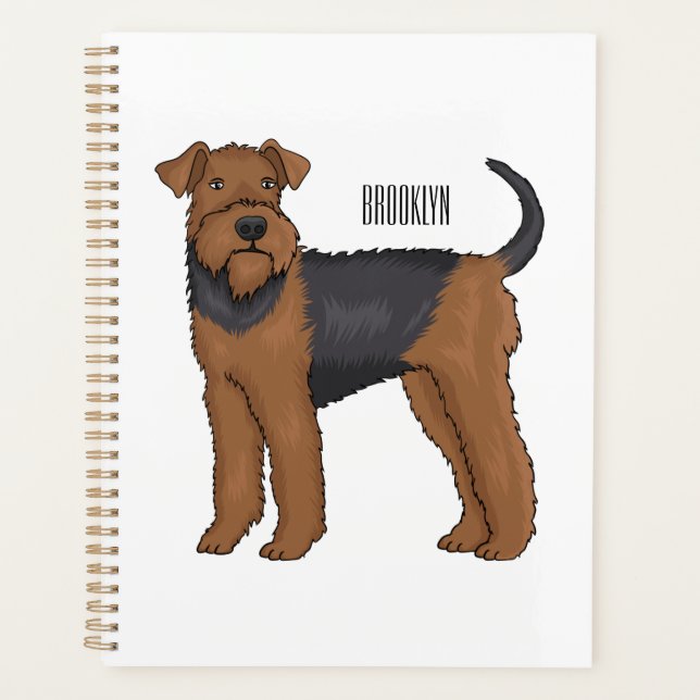 Airedale terrier dog cartoon (Devant)