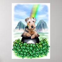Airedale Terrier Pot d'or Poster d'or