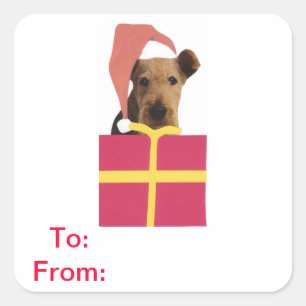 Airedale Terrier Tags-Cadeaux À et De Sticker