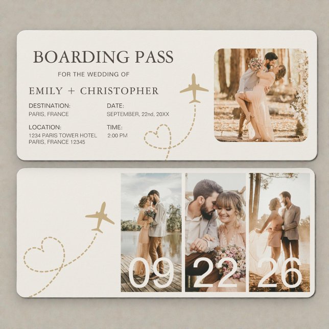 Airline Boarding Pass Ticket Wedding (Créateur téléchargé)