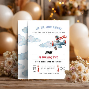 Airplane Birthday Invitation Up Up and Away