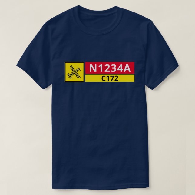 Airport Runway Sign Aircraft Number T-Shirt (Design devant)
