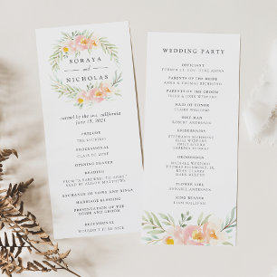 Airy Floral Mariage Ceremony Programme
