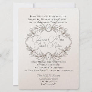 Airy Floral Motif plat Faire-part de mariage