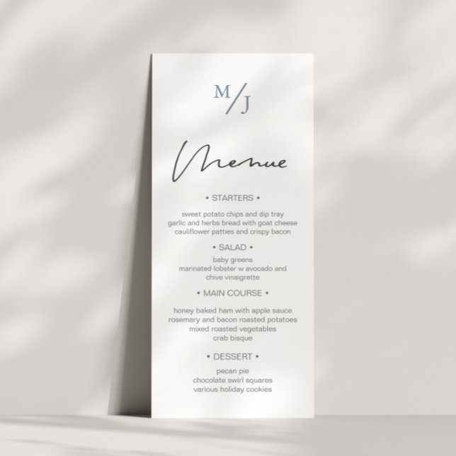 Airy Pastel Dîner Mariage Menu Invitation (Créateur téléchargé)