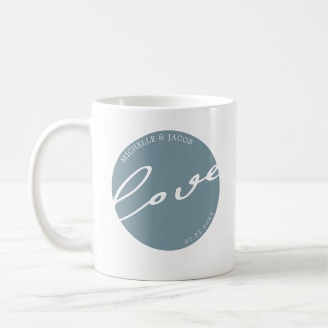 Airy Pastel | Mug de script d'amour de monogramme (Gauche)