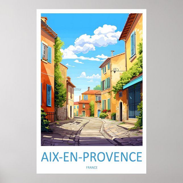 Aix En Provence Affiche de voyage nationale vintag (Devant)