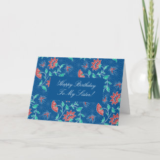Aiyana Floral Batik Bonne Carte de Soeur d'Anniver