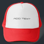 AJOUT Personnalisé Ajustable Casquette combiné rou<br><div class="desc">Créez votre accessoire signature avec ce chapeau de camionneur personnalisé, imprimé professionnellement avec votre nom "ADD TEXT" en caractères noirs gras. Le design blanc et rouge à contraste élevé assure votre choix de textes, ce qui en fait un favori pour les événements, les promotions ou le style quotidien. Avec le...</div>