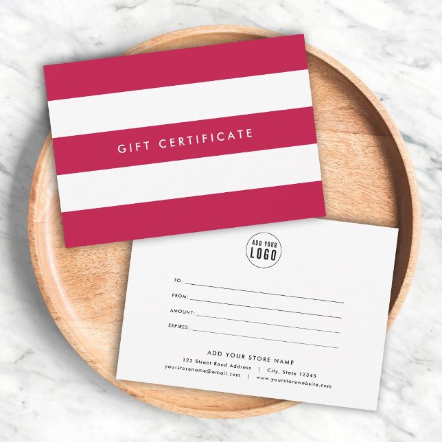 Ajouter des bandes de logo et un certificat-cadeau (Créateur téléchargé)