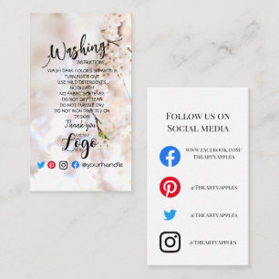 AJOUTER DES instructions de lavage LOGO CARTE CART