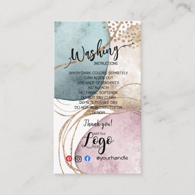 AJOUTER DES instructions de lavage LOGO CARTES CAR (Devant)