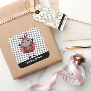 Ajouter des mots caricature ladybug autocollant