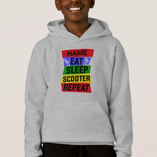 Ajouter le nom Eat Sleep Scooter Répéter (Devant)