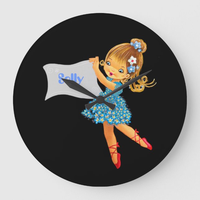 Ajouter le nom Flower Horloge fée, girly joli blue (Recto)