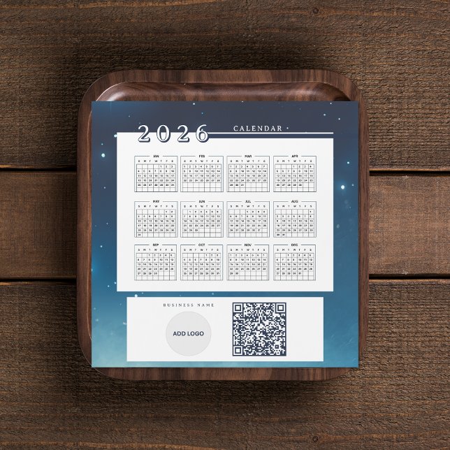 Ajouter Logo 2026 Calendrier Code QR Carte magnéti (Add Logo 2026 Calendar QR Code Magnetic Card)