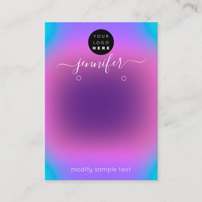 Ajouter Logo Carte bijoux artisanale Rose violet (Devant)