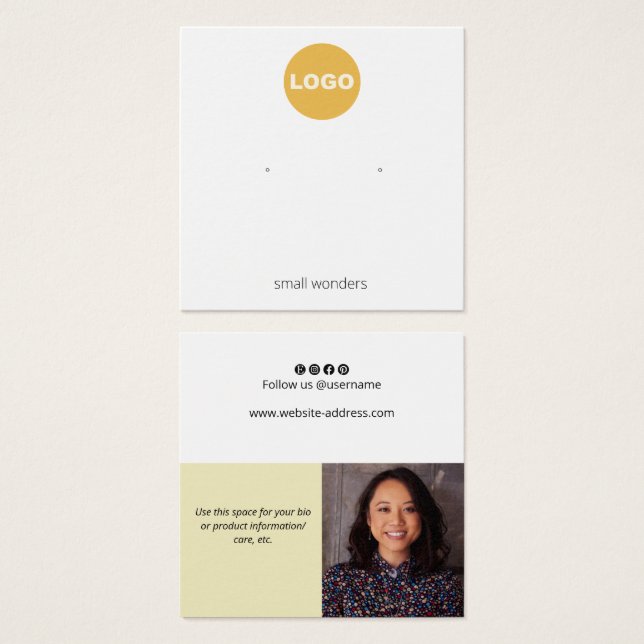 Ajouter Logo Écouter Carte d'affichage photo (Devant & derrière)