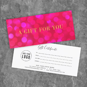 Ajouter Logo Pink Bokeh Lights Gold Certificat cad