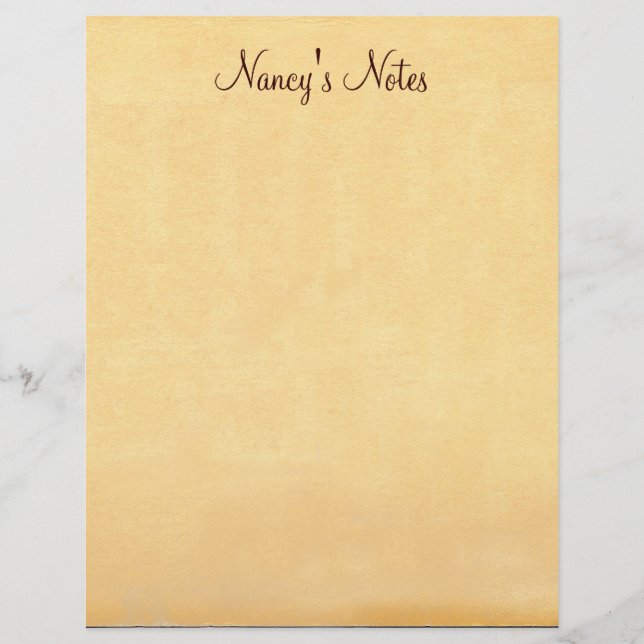 Ajouter N'Importe Quel Nom Notes Ancienne en-tête  (Devant)