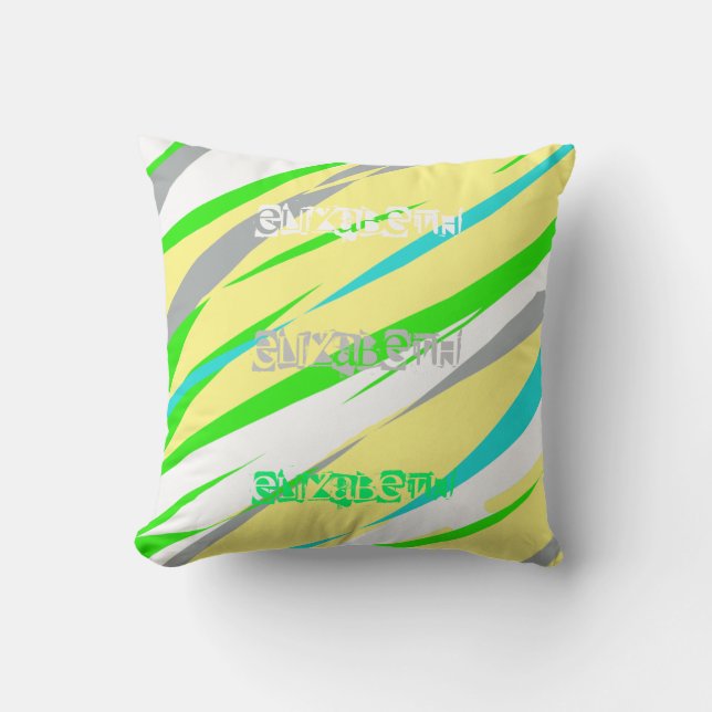 Ajouter nom Elizabeth Pastel Couleurs Coussin de c (Recto)