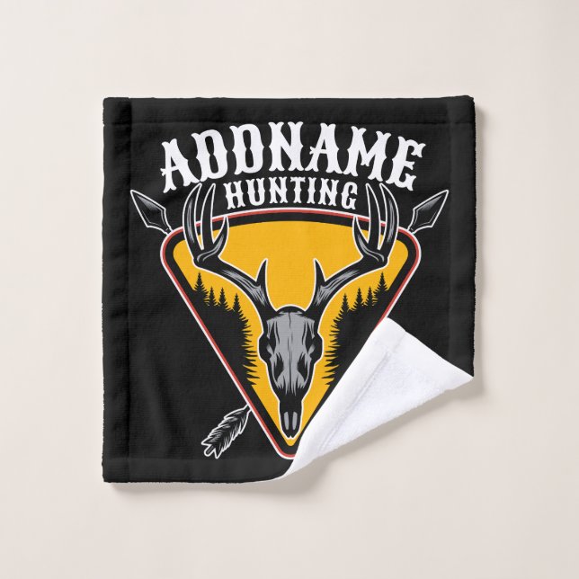 AJOUTER NOM Hunter Elk Crâne Gros Antlers Chasse a (Gant de toilette)