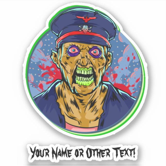 Ajouter Nom, Pirate Capitaine Furieux Autocollant  (Devant)