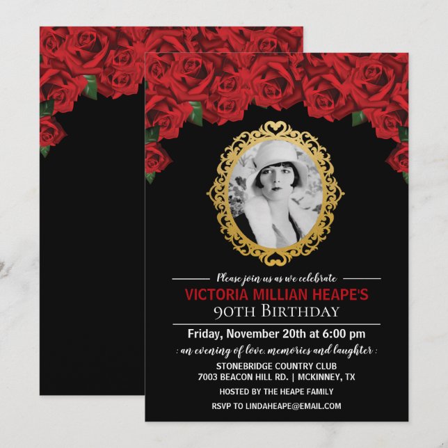 AJOUTER PHOTO - Invitation d'anniversaire étape Ro (Devant / Derrière)