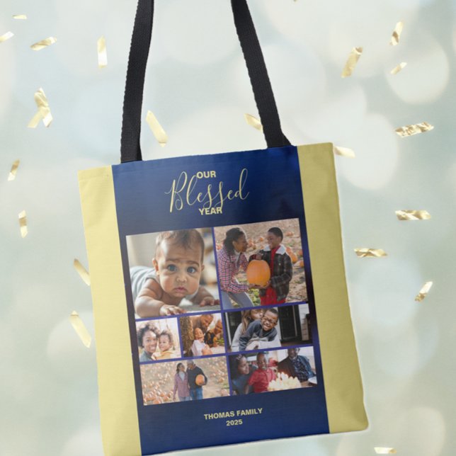 Ajouter Photos Blessé Année Sac fourre-tout photo (Add Photos Blessed Year Photo Tote Bag)