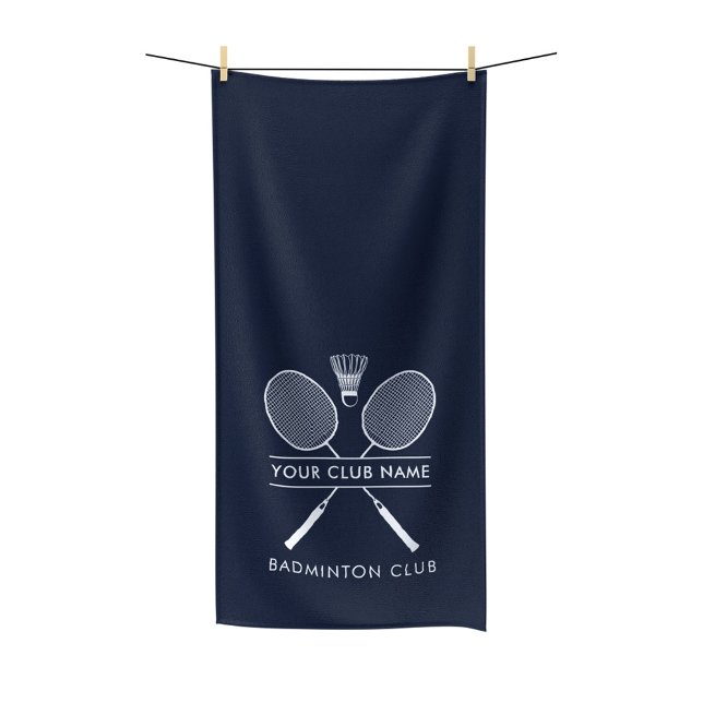 Ajouter Raquettes Nom Club Badminton Icône Bleu Ma (Badminton Club Name Custom Bath Towel Swag)