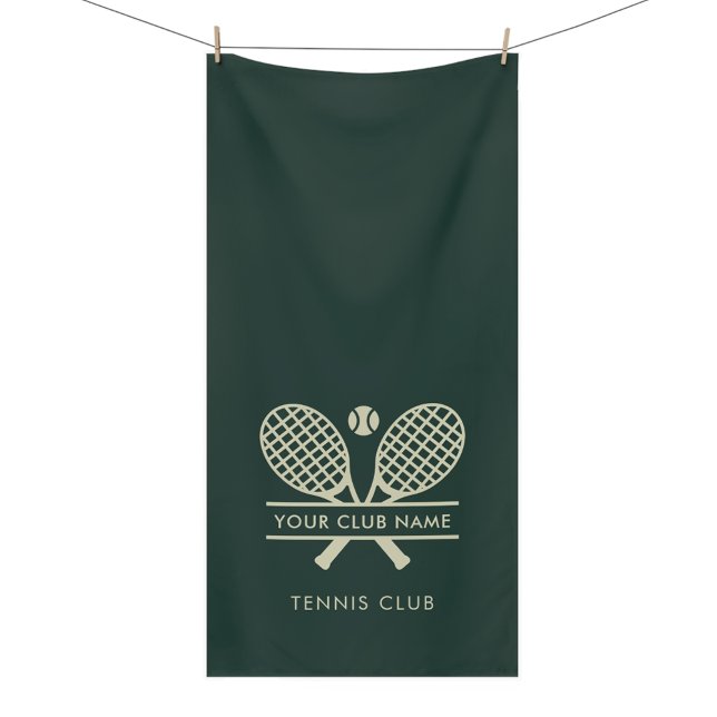 Ajouter Tennis Club Nom Équipe Membres Swag Vert (Lawn Tennis Rackets Motif Green Bath Towel)