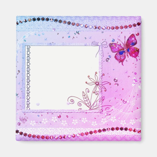 Ajouter un aimant de texte rose et violet (Devant)