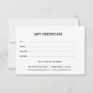 Ajouter un certificat cadeau commercial modifiable