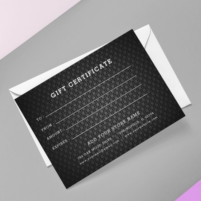 Ajouter un certificat cadeau commercial modifiable ( Business Gift Certificate With Logo)