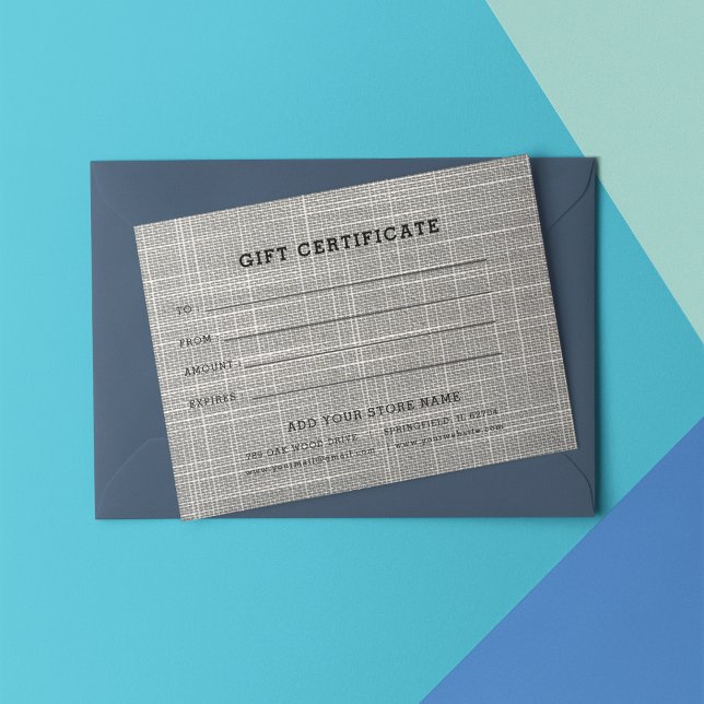 Ajouter un certificat cadeau commercial modifiable ( Business Gift Certificate With Logo)