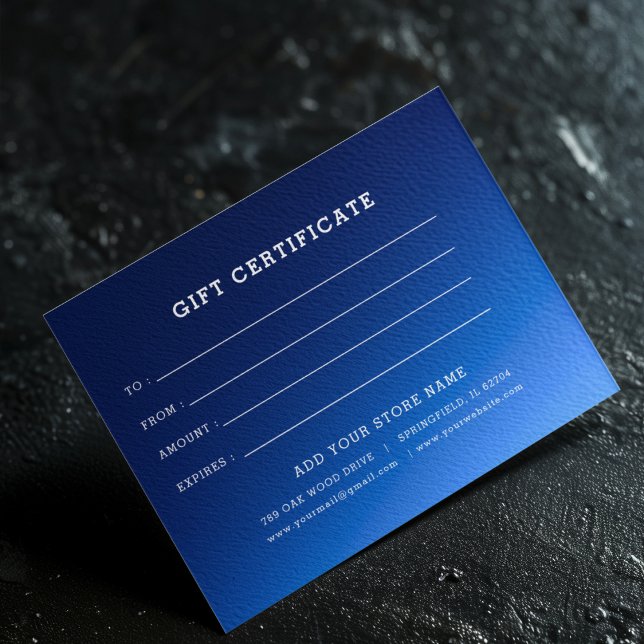 Ajouter un certificat cadeau commercial modifiable ( Business Gift Certificate With Logo)