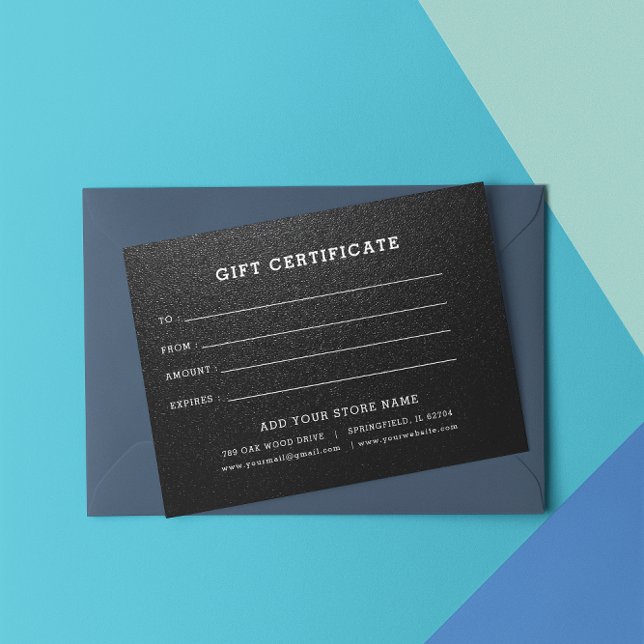 Ajouter un certificat cadeau commercial modifiable ( Business Gift Certificate With Logo)
