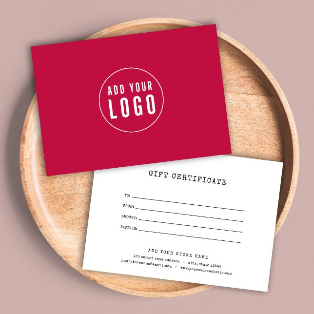 Ajouter un certificat cadeau couleur personnalisé  (Créateur téléchargé)