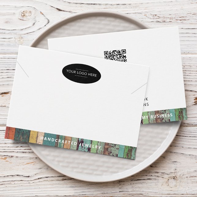 Ajouter un code QR de logo d'entreprise Carte de p (Add Business Logo QR Code Jewelry Display Card)