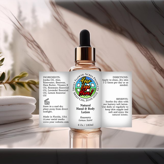 Ajouter un Étiquette de bouteille de logo 4oz ou u (custom logo 4oz bottle product label)