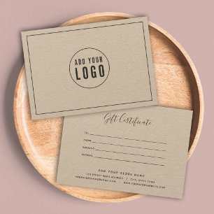 Ajouter un logo Gris Bordure Certificat cadeau