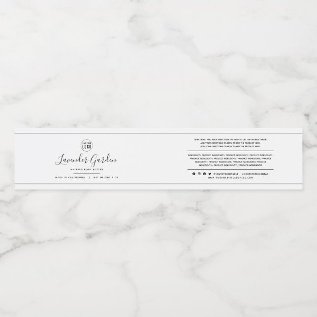 Ajouter un logo noir Étiquette de produit (Étiquettes simples)