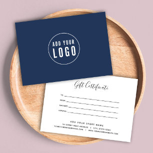 Ajouter un logo personnalisé certificat cadeau de 