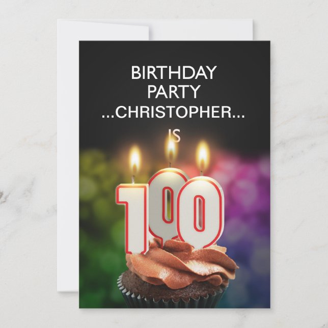 Ajouter un nom, 100th Birthday party Invitation (Devant)