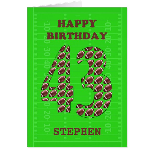 Ajouter Un Nom 43e Anniversaire Football (Devant)