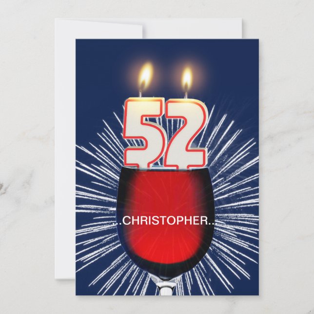 Ajouter un nom, 52e fête d'anniversaire Invitation (Devant)