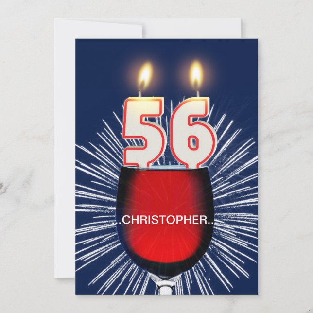 Ajouter un nom, 56e fête d'anniversaire Invitation (Devant)