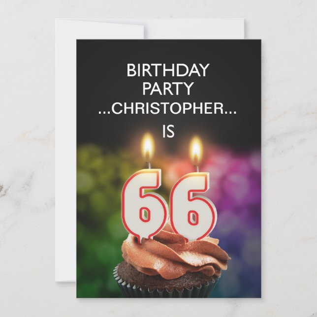 Ajouter un nom, 66e fête d'anniversaire Invitation (Devant)
